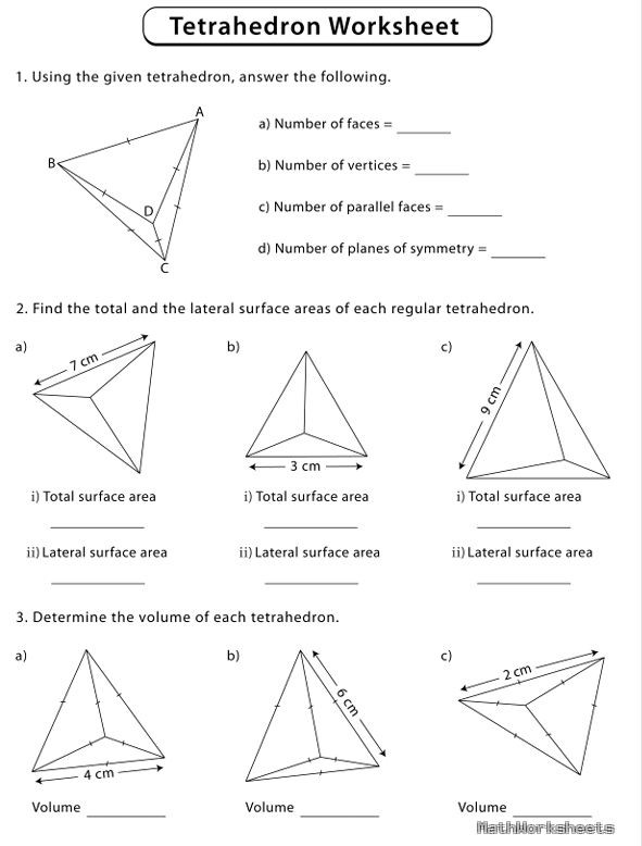 Tetrahedron Worksheet